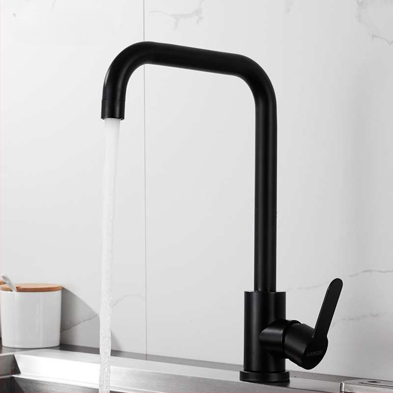 Virtuvės maišytovas iš nerūdijančio plieno 304, karštas ir šaltas vanduo, indukcinis atidarymas, keraminių disko vožtuvys, trijų dalių konstrukcija