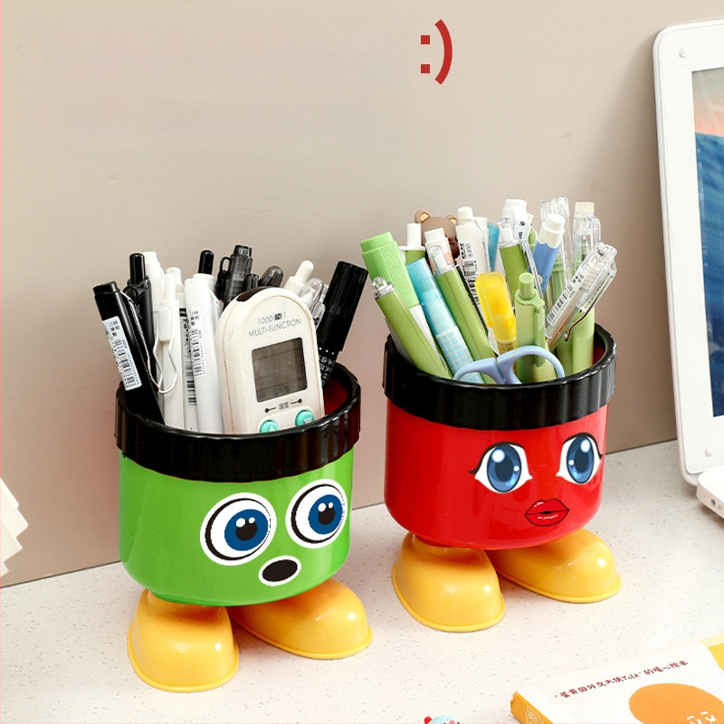 Organizator de birou rotund cu design cartoon (Plastic • Formă: Rotundă • Cartoon Storage Bucket • Imprimare logo: Da • Export cross-border: Da)