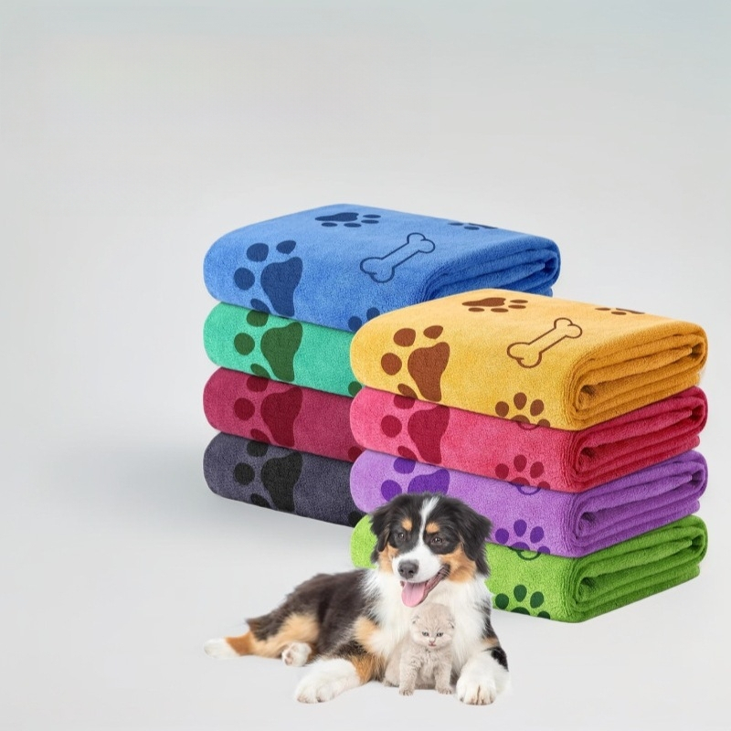 Qiyasi šuns rankšluostis iš ultrafino pluošto su atspaustu logotipu, absorbentin valymo rankšluostis naminiams gyvūnams
