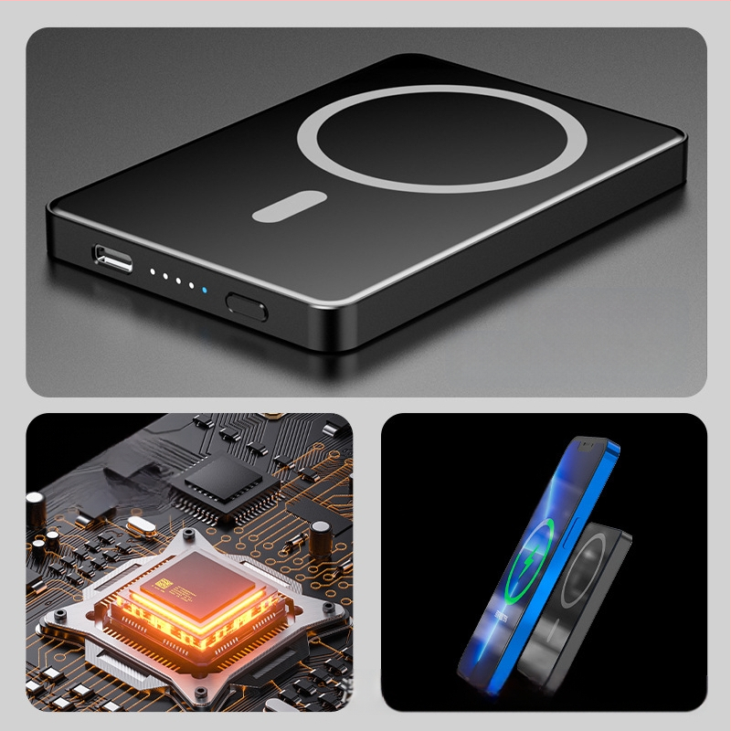 Vivito magnetinis belaidis išorinė baterija – 20W PD greitas įkrovimas, magnetinis pritraukimas, Li‑Polimerų baterija 5000–10000mAh