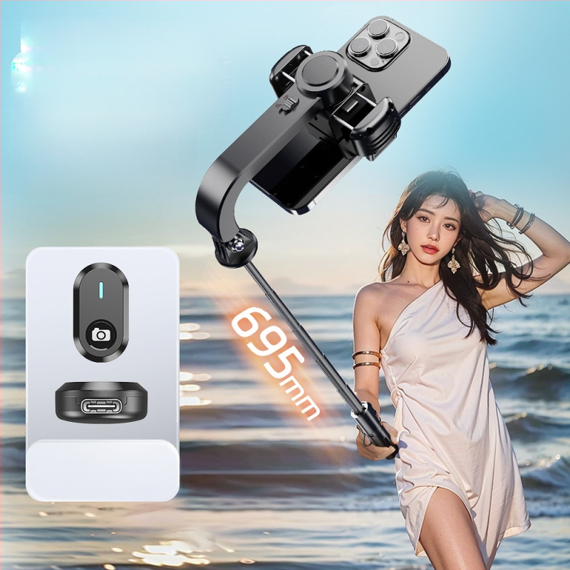 Q31 stabilizator za telefon s gimbalom, Bluetooth daljinskim upravljačem, anti‑shake, za prijenos uživo (aluminijski spoj; Bluetooth; daljinski upravljač uključen)