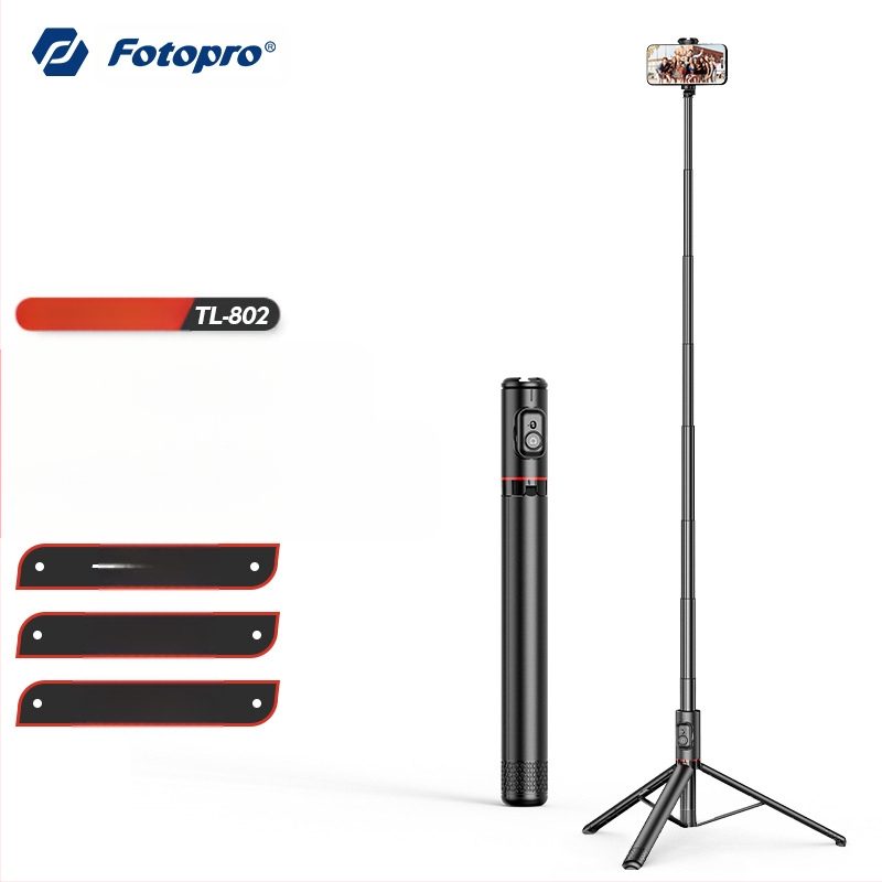 Fotopro Tl802 Подова стойка за смартфони с Bluetooth, преносима селфи-стойка