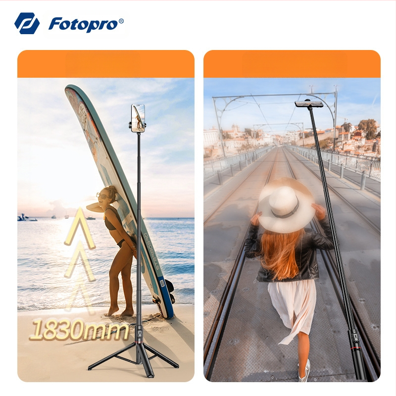 Fotopro Tl802 Подова стойка за смартфони с Bluetooth, преносима селфи-стойка