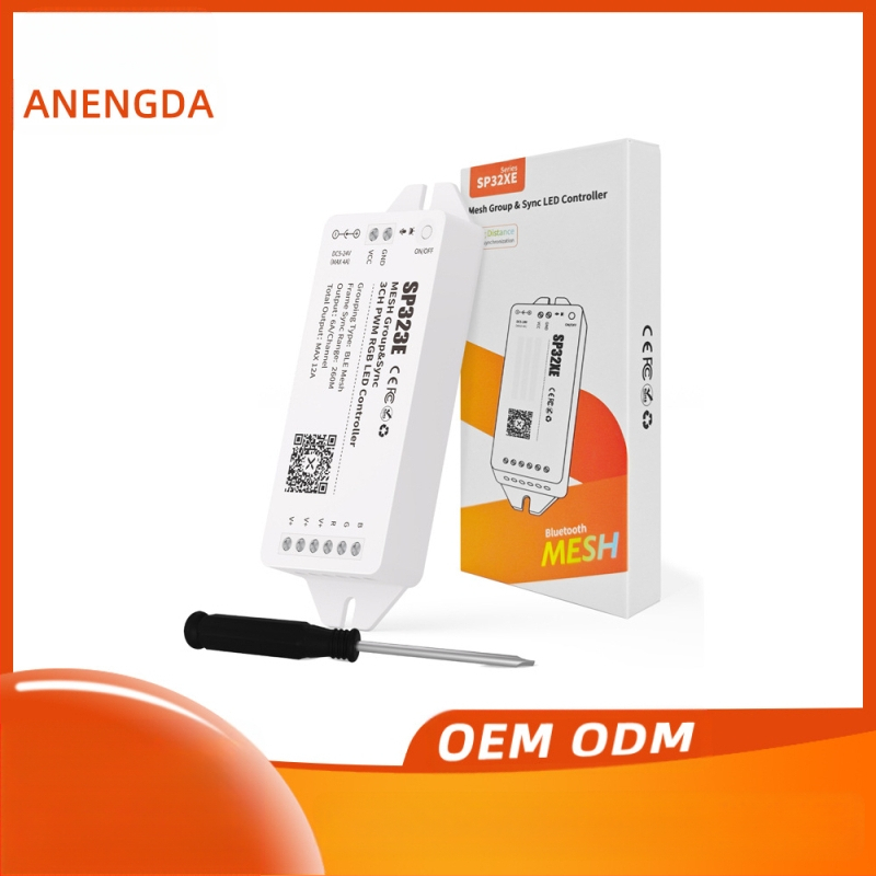 SP323E 3-καναλικός RGB ελεγκτής με RF τσιπ για ισχυρή κάλυψη, 16KHz PWM dimming, διάφορα εφέ φωτισμού, Μοντέλο AND-SP323E~SP325E