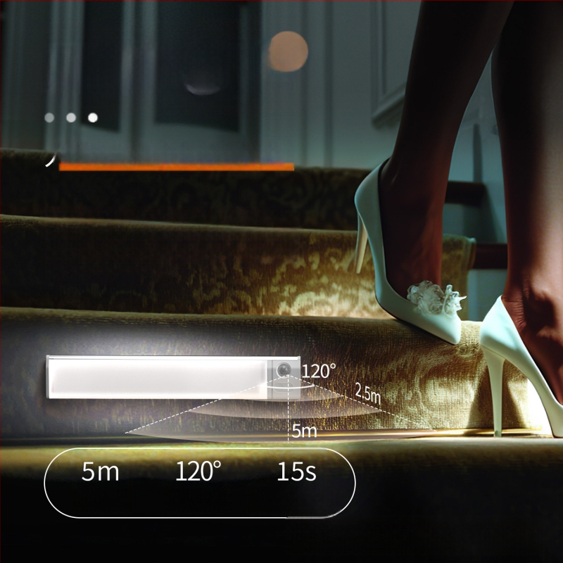 Skapja nakts gaisma ar cilvēka ķermeņa sensoru, USB uzlāde, magnētiska fiksācija, apkārtējais apgaismojums ar gradientu