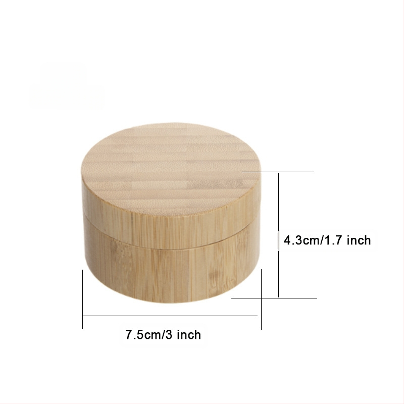 Cutie de ambalare pentru pudră cosmetică, design bambus-lemn, gravură cu laser și serigrafie, personalizare disponibilă, etichetare privată licențiată