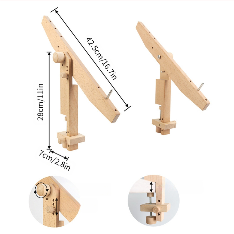 Pārvadājamais koka adīšanas statīvs ar noņemamu krustdūriena rāmi, kods 346, citi koka izstrādājumi, mūsdienīgs minimālisma stils