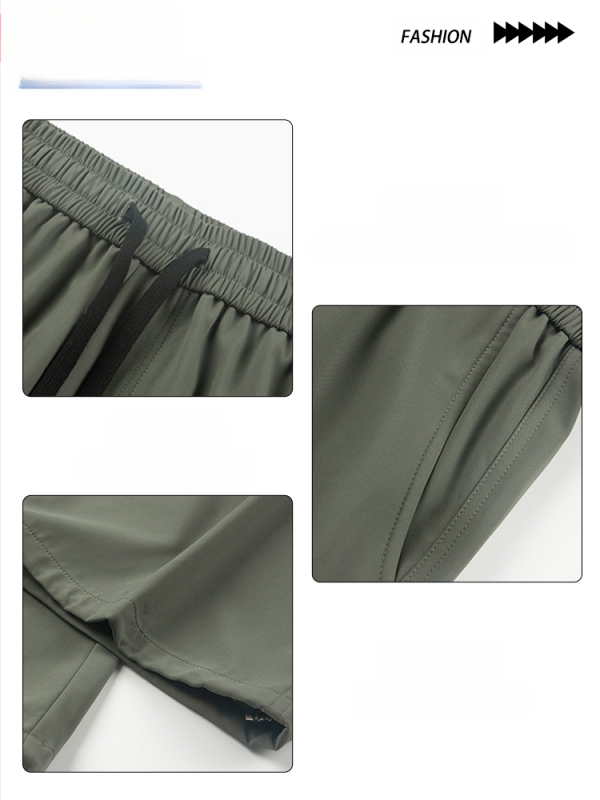 Pantaloni de lucru cu mai multe buzunare, croială dreaptă, lungi, talie elastică cu șnur, buzunare