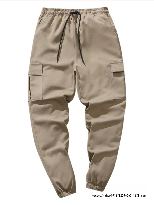 Kasdieninės darbo kelnės, laisvas kirpimas, devynių taškų ilgis, vidurio juosta, raištelių užsegimas