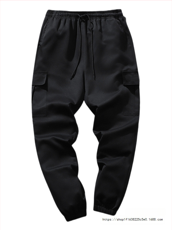 Kasdieninės darbo kelnės, laisvas kirpimas, devynių taškų ilgis, vidurio juosta, raištelių užsegimas