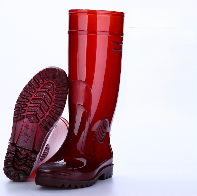 Ghete de ploaie înalte pentru bărbați, partea superioară din PVC, talpă din plastic, anti-derapare, rezistente la acizi și la alcalii