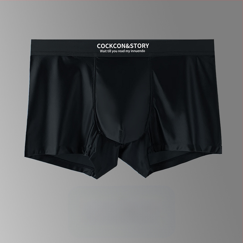 Sima varrás nélküli férfi boxer brief nylonból, kötött, 80–90% viszkóz bélés a keresztcsontnál, középső derék