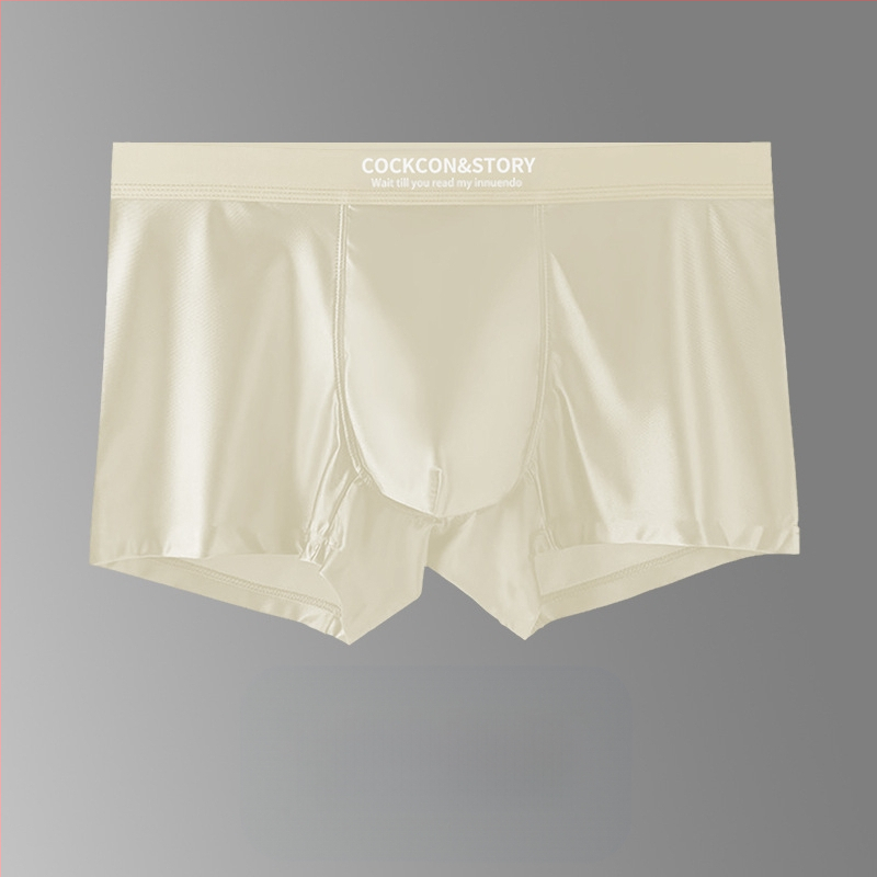 Sima varrás nélküli férfi boxer brief nylonból, kötött, 80–90% viszkóz bélés a keresztcsontnál, középső derék