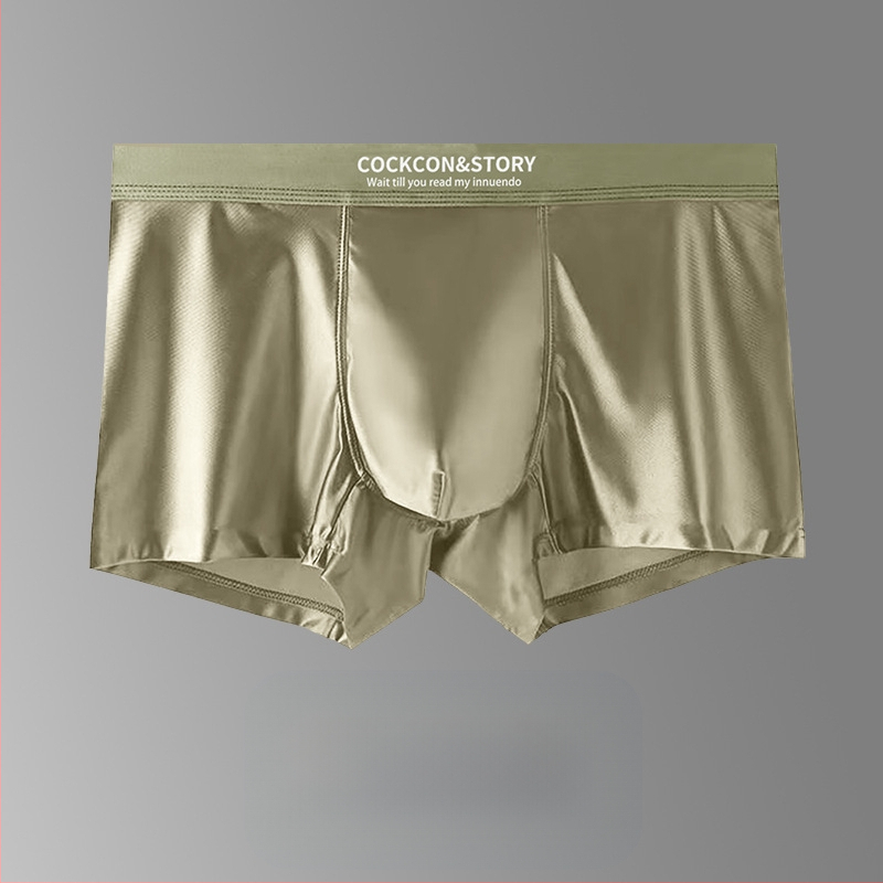 Sima varrás nélküli férfi boxer brief nylonból, kötött, 80–90% viszkóz bélés a keresztcsontnál, középső derék