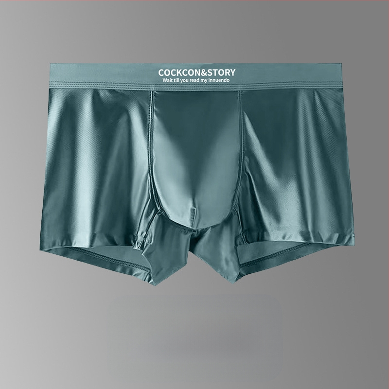 Sima varrás nélküli férfi boxer brief nylonból, kötött, 80–90% viszkóz bélés a keresztcsontnál, középső derék