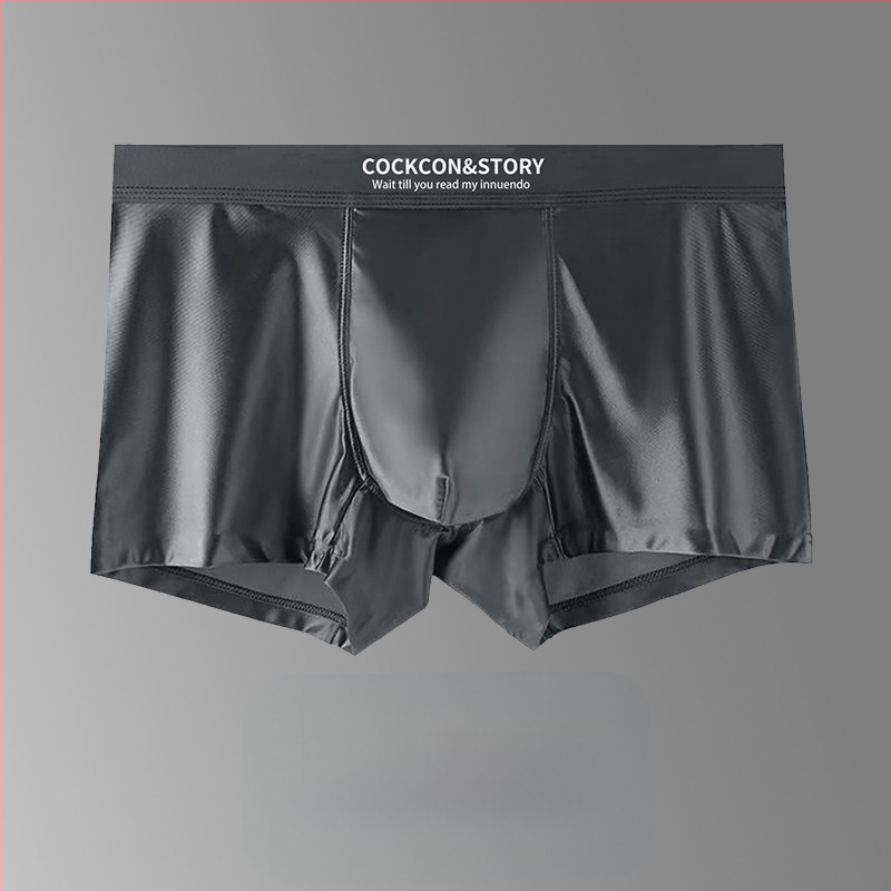 Sima varrás nélküli férfi boxer brief nylonból, kötött, 80–90% viszkóz bélés a keresztcsontnál, középső derék