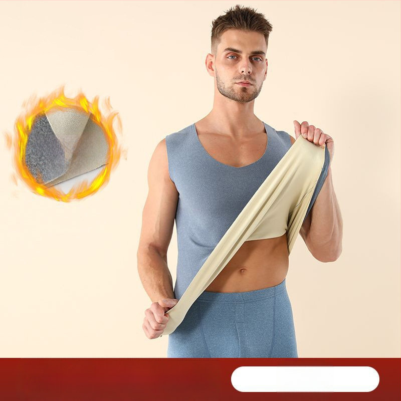 Unisex bezrukasti bazni sloj prsluk s V-izrezom, 100% poliester, topao, jednostruki