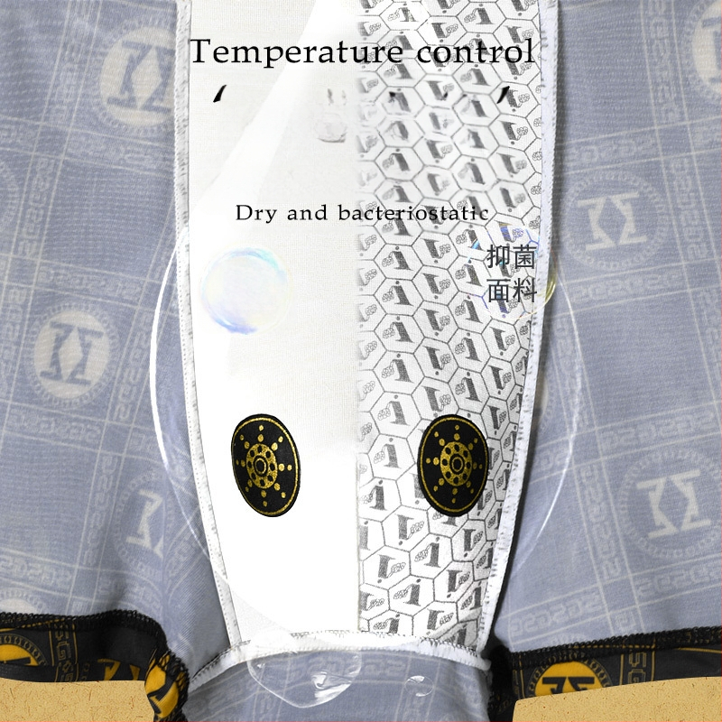 Férfi boxeralsó, lélegző, gyorsan száradó, antibakteriális, geometriai mintázatú, poliészter 90–95%, középmagas derekú, 3 darabos készlet