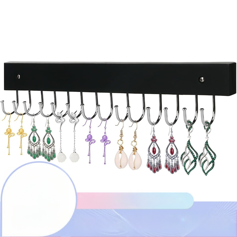 Κρεμάστρα τοίχου με 14 γάντζους, ξύλινη κατασκευή, μοντέρνο μινιμαλιστικό στυλ, φορτίο 3–5 κιλά