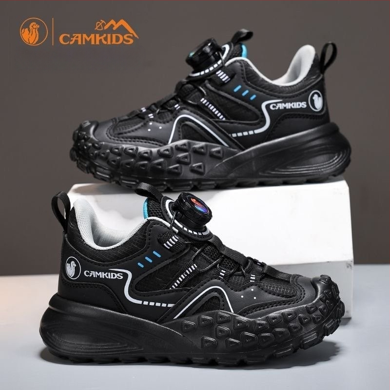 CAMKIDS zēnu sporta apavi, augšpuse no mākslīgās ādas un auduma, Velcro aizdare, elpojoši, viegli, EVA zole