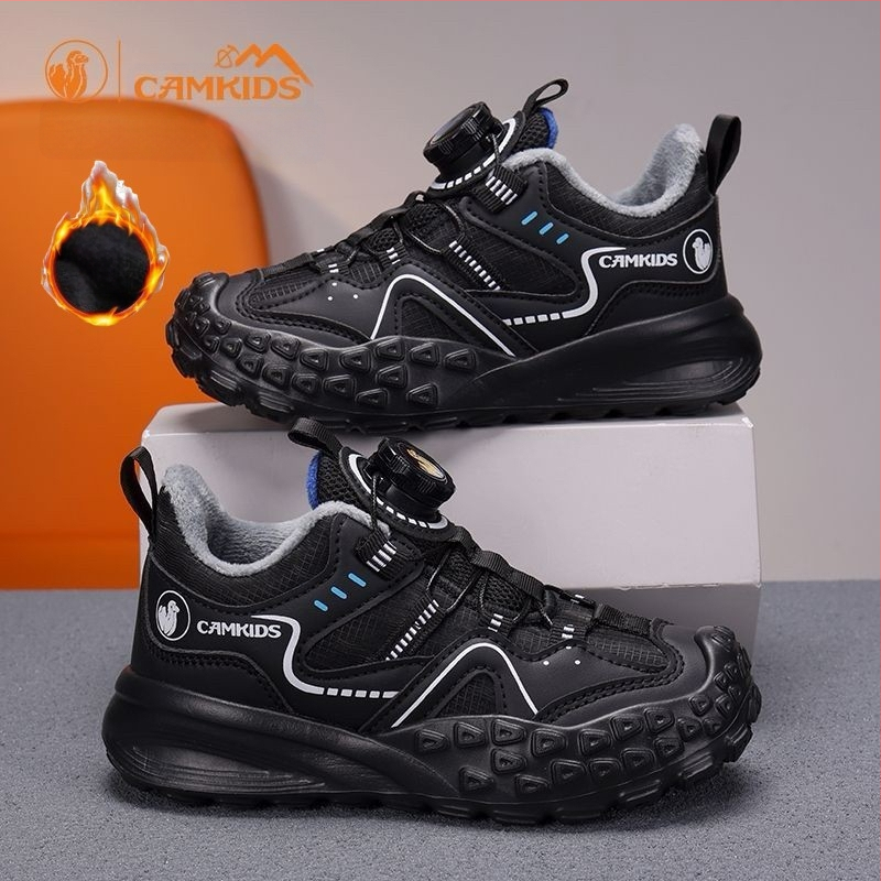 CAMKIDS zēnu sporta apavi, augšpuse no mākslīgās ādas un auduma, Velcro aizdare, elpojoši, viegli, EVA zole