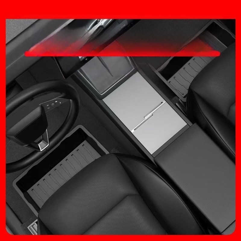 Sēdekļa apakšas uzglabāšanas kastīte ar izvilkšanas mehānisma atjaunotajam Tesla Model Y – iekšējais aksesuārs, plastmasa, pielāgojama, logotipa drukāšana iespējama, preces kods 30ZH8394492307