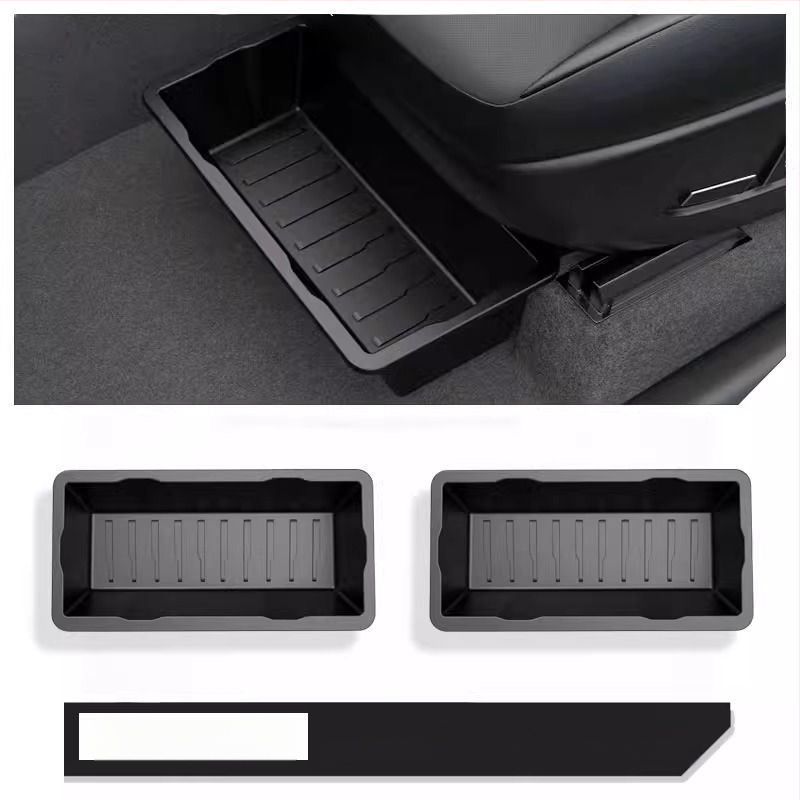 Sēdekļa apakšas uzglabāšanas kastīte ar izvilkšanas mehānisma atjaunotajam Tesla Model Y – iekšējais aksesuārs, plastmasa, pielāgojama, logotipa drukāšana iespējama, preces kods 30ZH8394492307