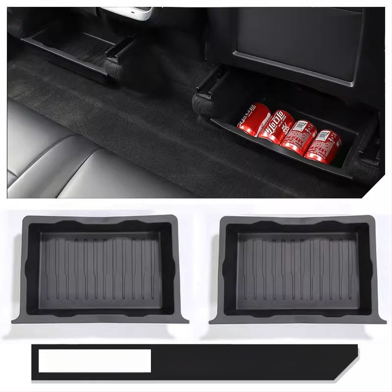 Sēdekļa apakšas uzglabāšanas kastīte ar izvilkšanas mehānisma atjaunotajam Tesla Model Y – iekšējais aksesuārs, plastmasa, pielāgojama, logotipa drukāšana iespējama, preces kods 30ZH8394492307