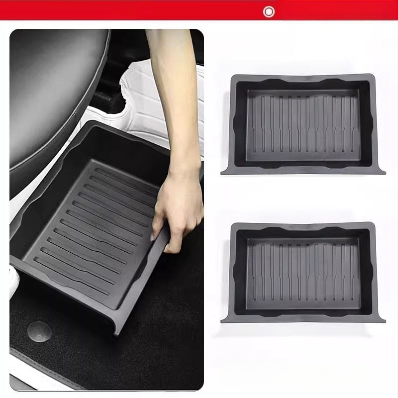 Sēdekļa apakšas uzglabāšanas kastīte ar izvilkšanas mehānisma atjaunotajam Tesla Model Y – iekšējais aksesuārs, plastmasa, pielāgojama, logotipa drukāšana iespējama, preces kods 30ZH8394492307