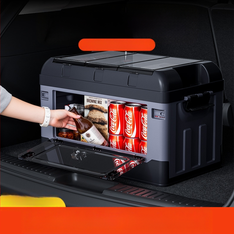 Bagažinės laikymo dėžė - sulankstoma, šoninis atidarymas, odinis, universali suderinamumas