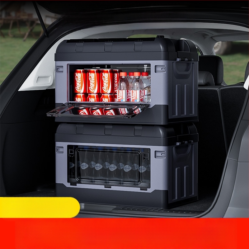 Bagažinės laikymo dėžė - sulankstoma, šoninis atidarymas, odinis, universali suderinamumas