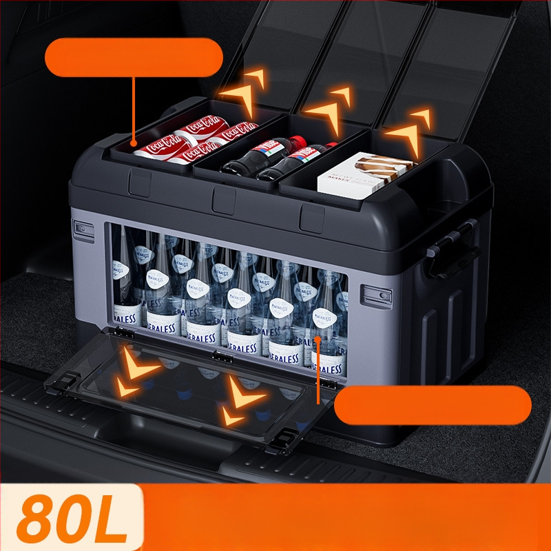 Bagažinės laikymo dėžė - sulankstoma, šoninis atidarymas, odinis, universali suderinamumas