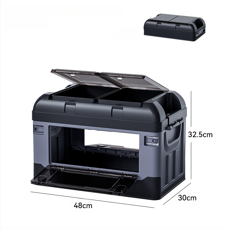 Bagažinės laikymo dėžė - sulankstoma, šoninis atidarymas, odinis, universali suderinamumas