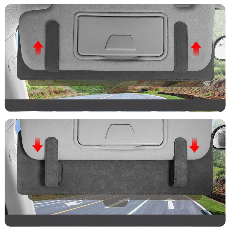 Audi bőr napellenző-hosszabbító panel, snap-in telepítés, logó nyomtatás, eredeti stílus