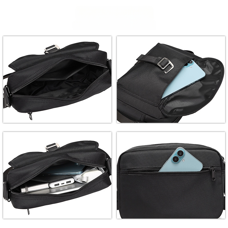 Japán stílusú férfi oldaltáska, nejlon, vízálló, 10 hüvelykes laptophoz, mindennapi utazáshoz