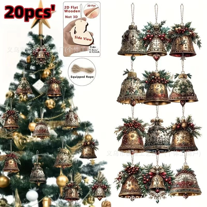 Fából készült karácsonyi harang – rajzfilmszerű stílus; kód: XH-841; Anyag: fa; Karácsony