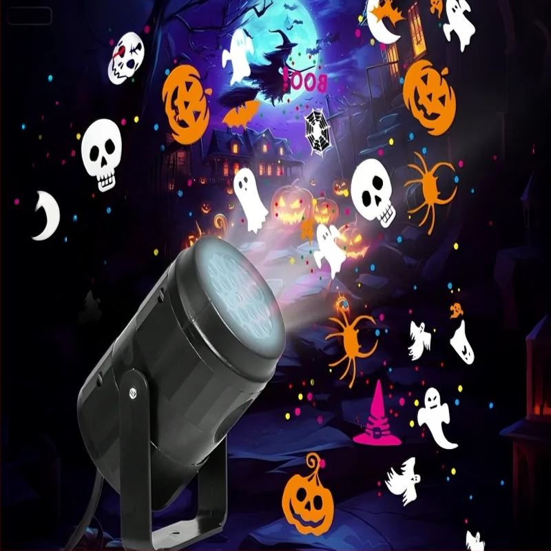 Коледна проекционна лампа за украса с въртящи се снежинки, модел W886 (860 lm, ≤36 V, 5000 ч, IP42)