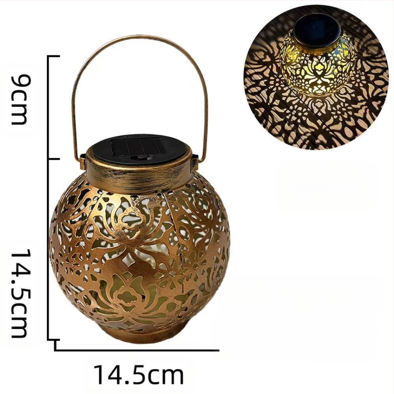 Соларен окачващ фенер – LED лампи, IP44, 1W, 1.2V, 6–12 ч работа