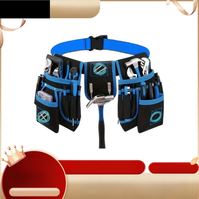 Įrankių diržo krepšys – daugiafunkcinis, paruoštas naudoti, neslystančios silikoninės taškai, denim audinys