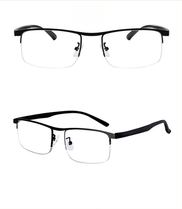 Γυαλιά ανάγνωσης με φακούς ρητίνης, μεταλλικό ημί-πλαίσιο, τετράγωνο σχέδιο