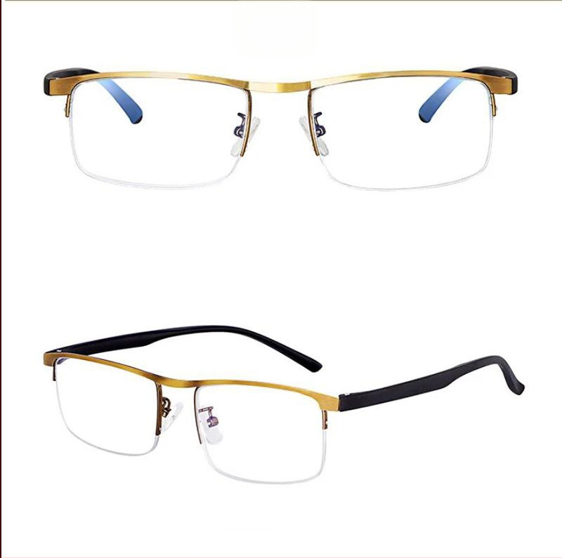 Γυαλιά ανάγνωσης με φακούς ρητίνης, μεταλλικό ημί-πλαίσιο, τετράγωνο σχέδιο