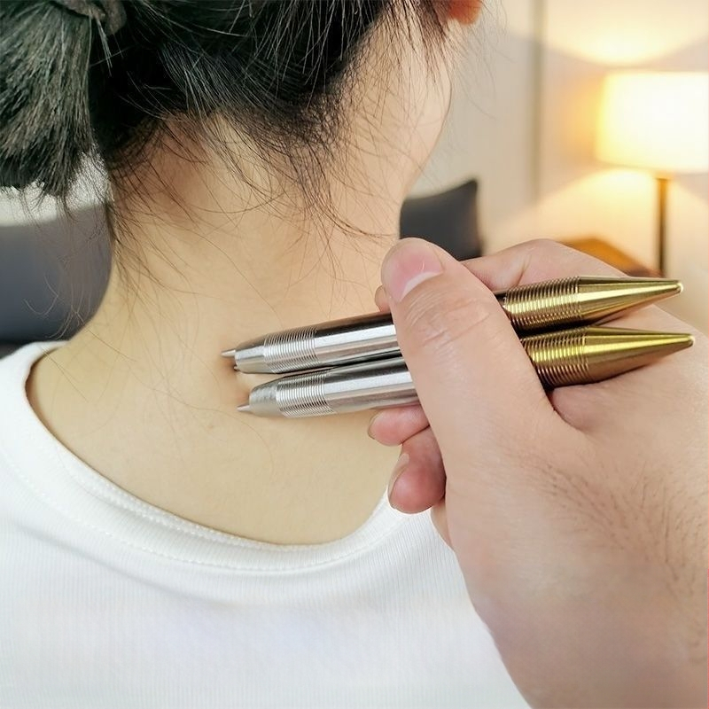 Διπλός μαγνητικός ενεργειακός μασάζ ράβδος για σημεία βελονισμού και μεσημβρινούς θεραπείες, 2 κεφαλές μασάζ, εφαρμογή στον αυχένα