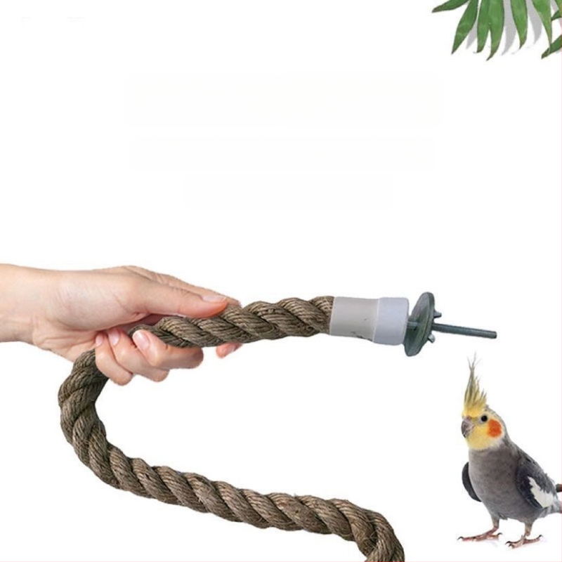 Παιχνίδι για πουλιά με σκοινί ιούτα για ανάβαση και βεντούζα, για ενήλικα πουλιά, αξεσουάρ κλουβιού