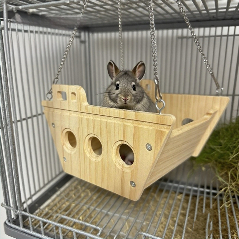 Ξύλινο κρεμαστό κρεβάτι-σπιτάκι για Dragon Cat – 20250815, Zhejiang