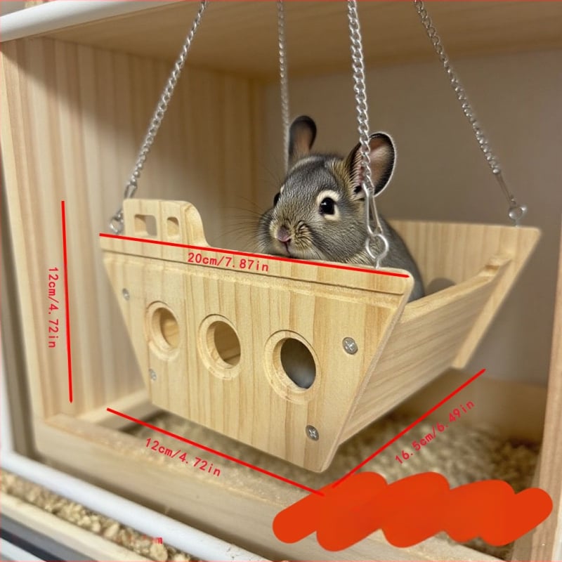 Ξύλινο κρεμαστό κρεβάτι-σπιτάκι για Dragon Cat – 20250815, Zhejiang