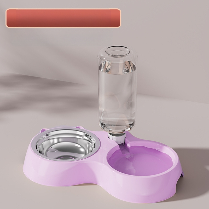 Automatinis katės ėdikas ir vandens dubuo iš nerūdijančio plieno, modelis 00089613, prekės ženklas Qiang Hong