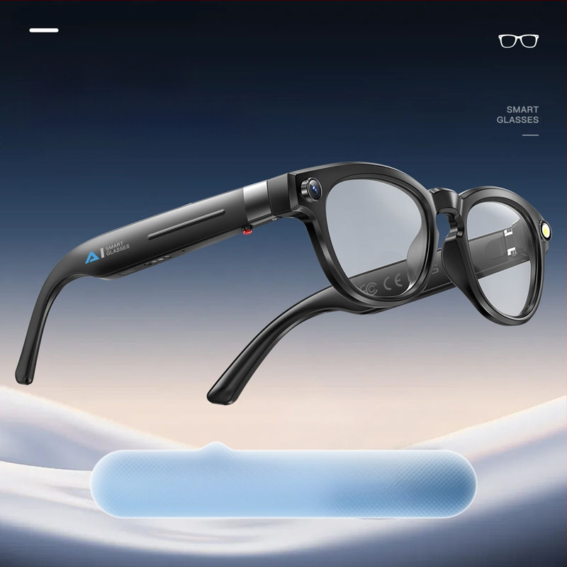 Έξυπνα γυαλιά με κάμερα 8 MP, εσωτερική μνήμη 4 GB, ζωντανή μετάφραση AI, φοριούνται στο κεφάλι, συμβατά με Android και iOS