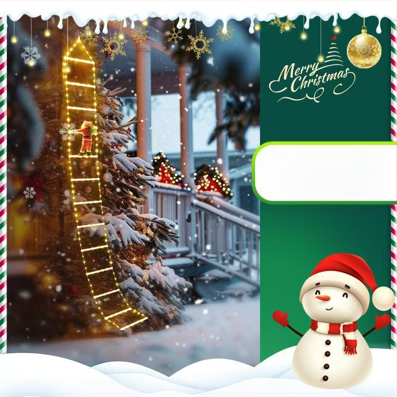 Коледна LED стълба светлина за външна украса, 300 светодиода, IP55, напрежение ≤36V, температура на цвета 300K, живот 10 години