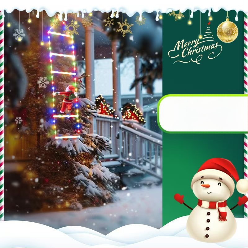 Коледна LED стълба светлина за външна украса, 300 светодиода, IP55, напрежение ≤36V, температура на цвета 300K, живот 10 години