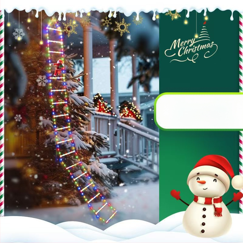 Коледна LED стълба светлина за външна украса, 300 светодиода, IP55, напрежение ≤36V, температура на цвета 300K, живот 10 години